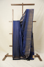 Navy Blue Raw Silk Saree - SRNBRSS937