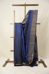 Navy Blue Raw Silk Saree - SRNBRSS937