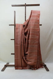 Brick Orange Tussar Silk Saree - SRBOTSS1491