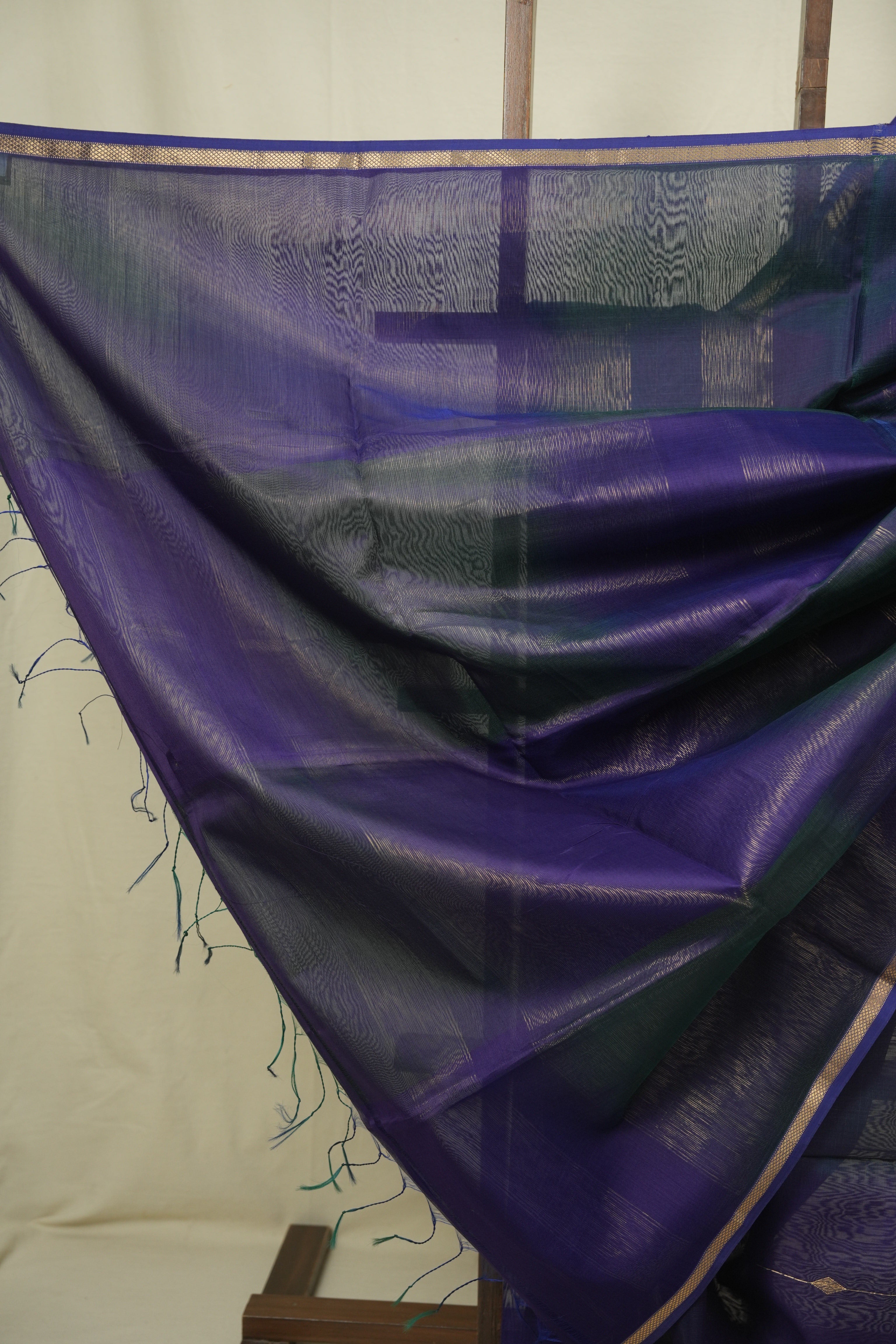 Green- Blue Maheshwari Saree - SRGBMS1304