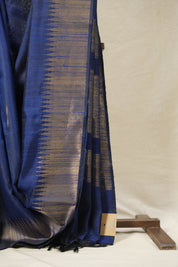 Navy Blue Raw Silk Saree - SRNBRSS937