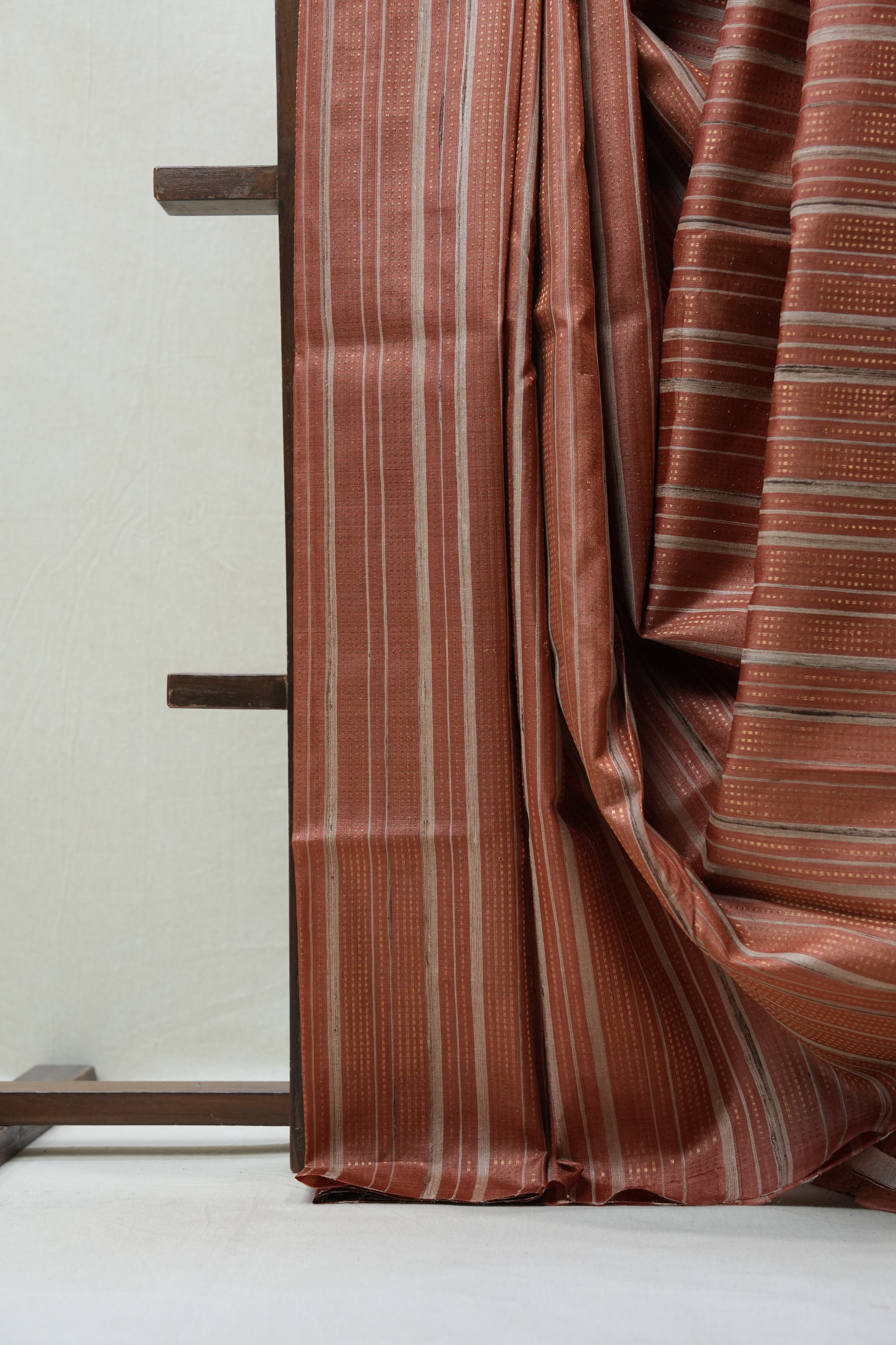 Brick Orange Tussar Silk Saree - SRBOTSS1491