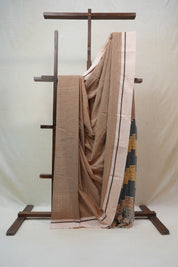 Peach Big Checks Cotton Patteda Anchu Saree - SRPPAS202