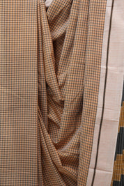 Peach Big Checks Cotton Patteda Anchu Saree - SRPPAS202