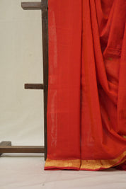 Tomato Red Cotton Paithani Saree - SRTRCPS712