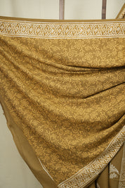 Olive Brown HBP Cotton Saree - SROBCS3628