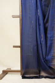 Navy Blue Raw Silk Saree - SRNBRSS937