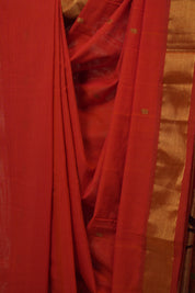 Tomato Red Cotton Paithani Saree - SRTRCPS712