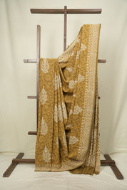 Olive Brown HBP Cotton Saree - SROBCS3626