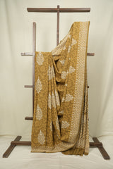 Olive Brown HBP Cotton Saree - SROBCS3626