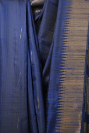 Navy Blue Raw Silk Saree - SRNBRSS937