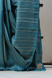 Teal Blue Tussar Silk Saree - SRTBTSS1492