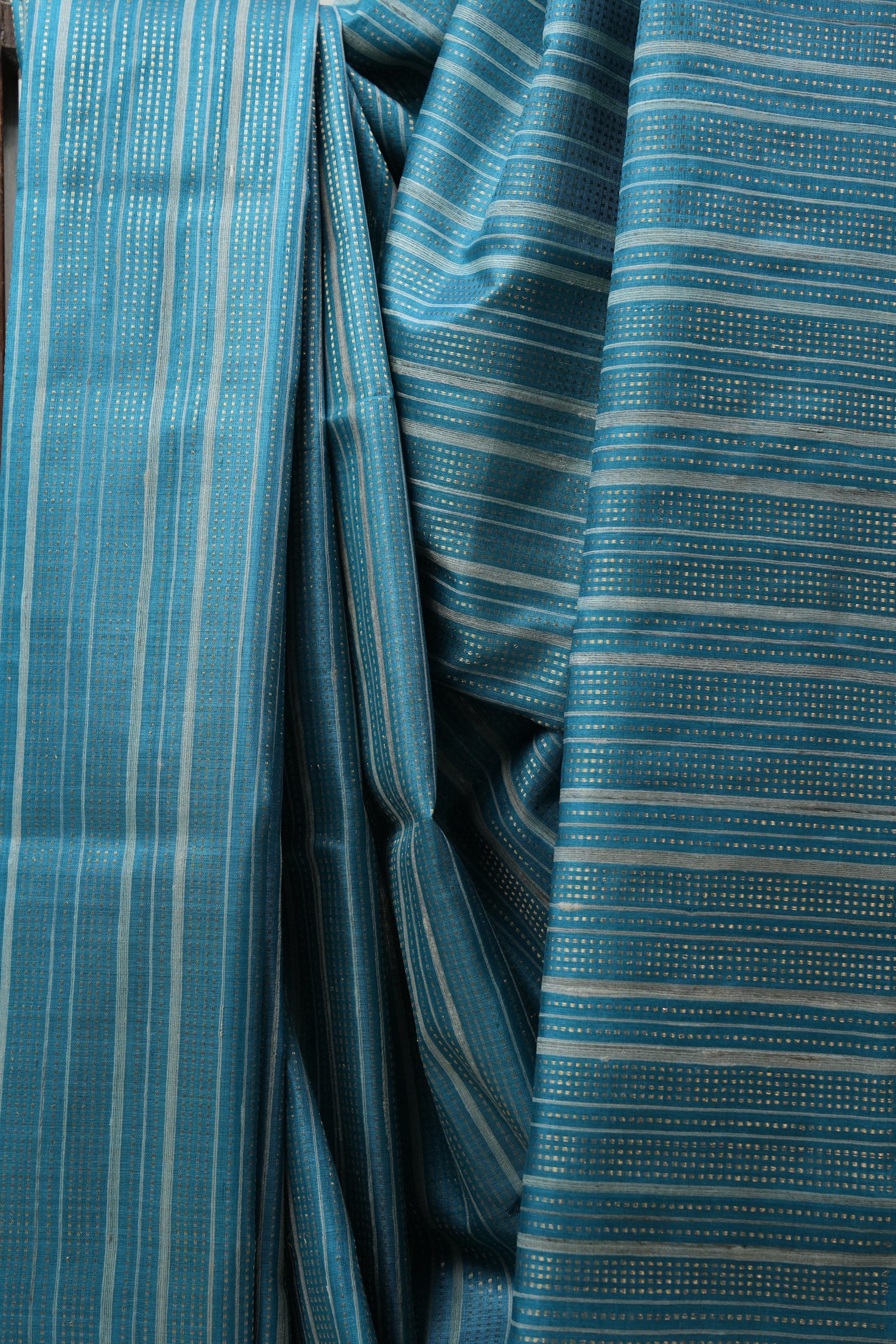Teal Blue Tussar Silk Saree - SRTBTSS1492