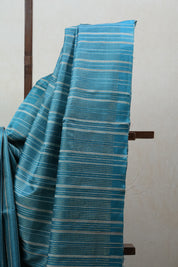 Teal Blue Tussar Silk Saree - SRTBTSS1492
