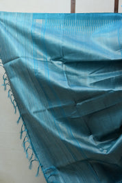 Teal Blue Tussar Silk Saree - SRTBTSS1492