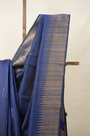 Navy Blue Raw Silk Saree - SRNBRSS937