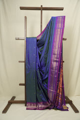 Two Tone Blue Silk Paithani Saree - SRTTBSPS800
