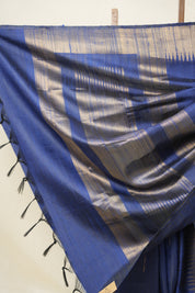 Navy Blue Raw Silk Saree - SRNBRSS937