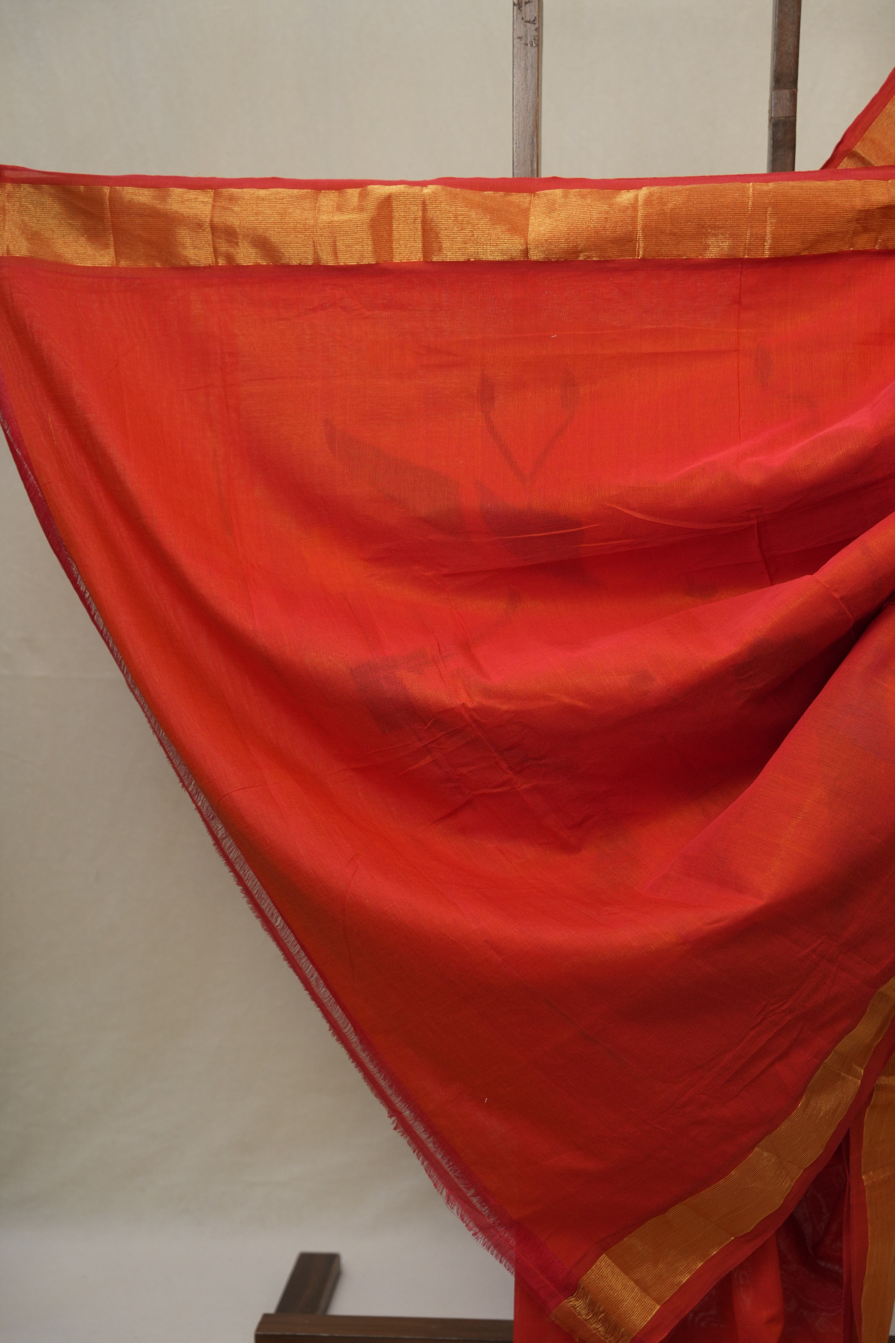 Tomato Red Cotton Paithani Saree - SRTRCPS712