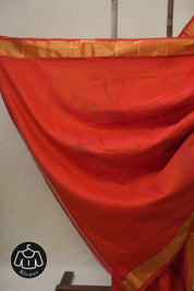 Tomato Red Cotton Paithani Saree - SRTRCPS712