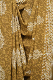 Olive Brown HBP Cotton Saree - SROBCS3626