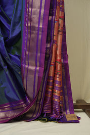 Two Tone Blue Silk Paithani Saree - SRTTBSPS800