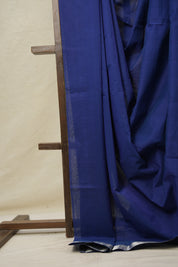 Blue Plain Cotton Mangalgiri Saree - SRBPCMS52