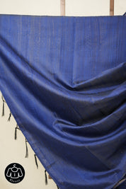 Navy Blue Raw Silk Saree - SRNBRSS937
