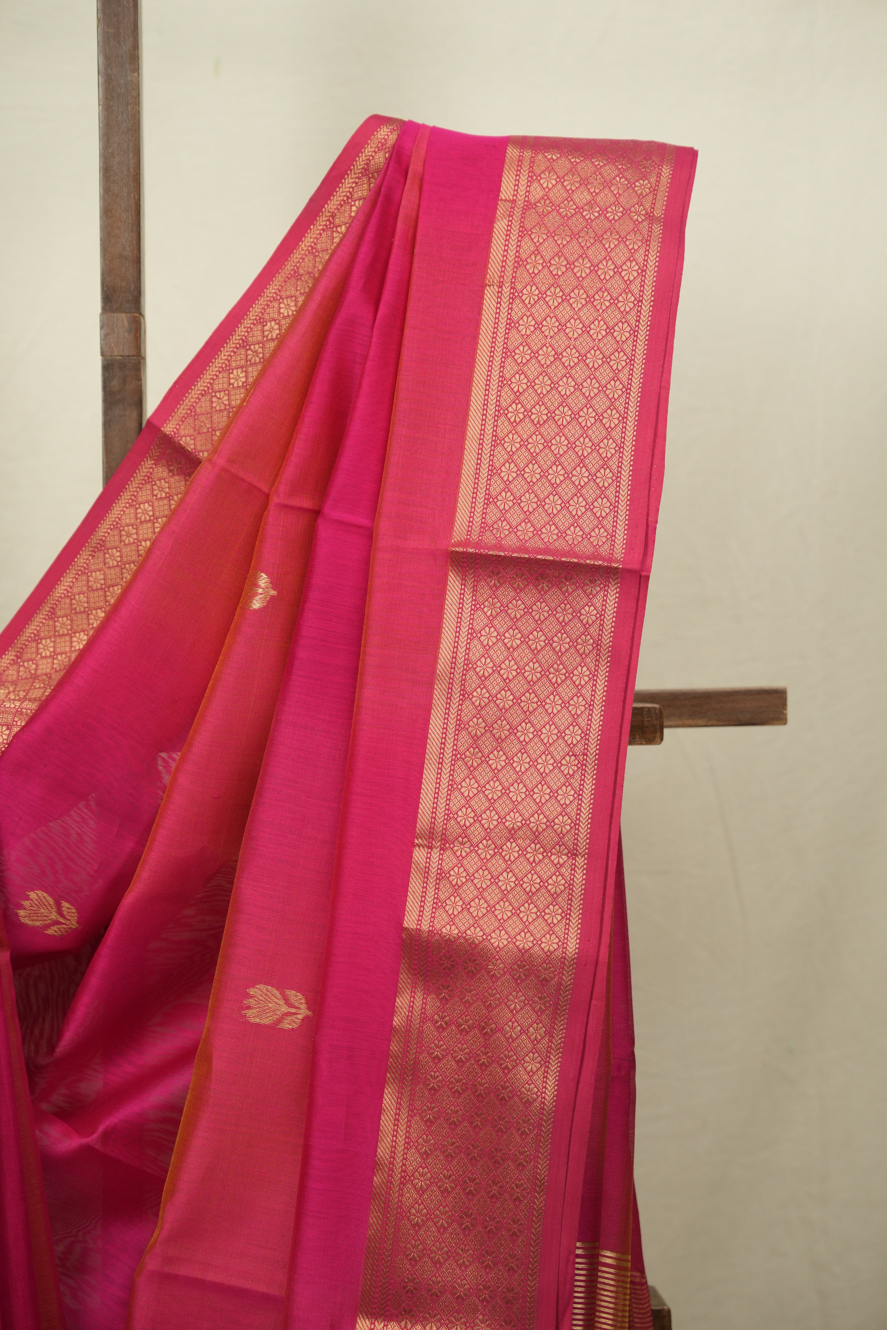 Two Tone Pink Maheshwari Saree - SRTTPMS1320