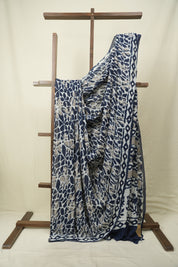 Blue HBP Georgette Saree - SRBHGS75