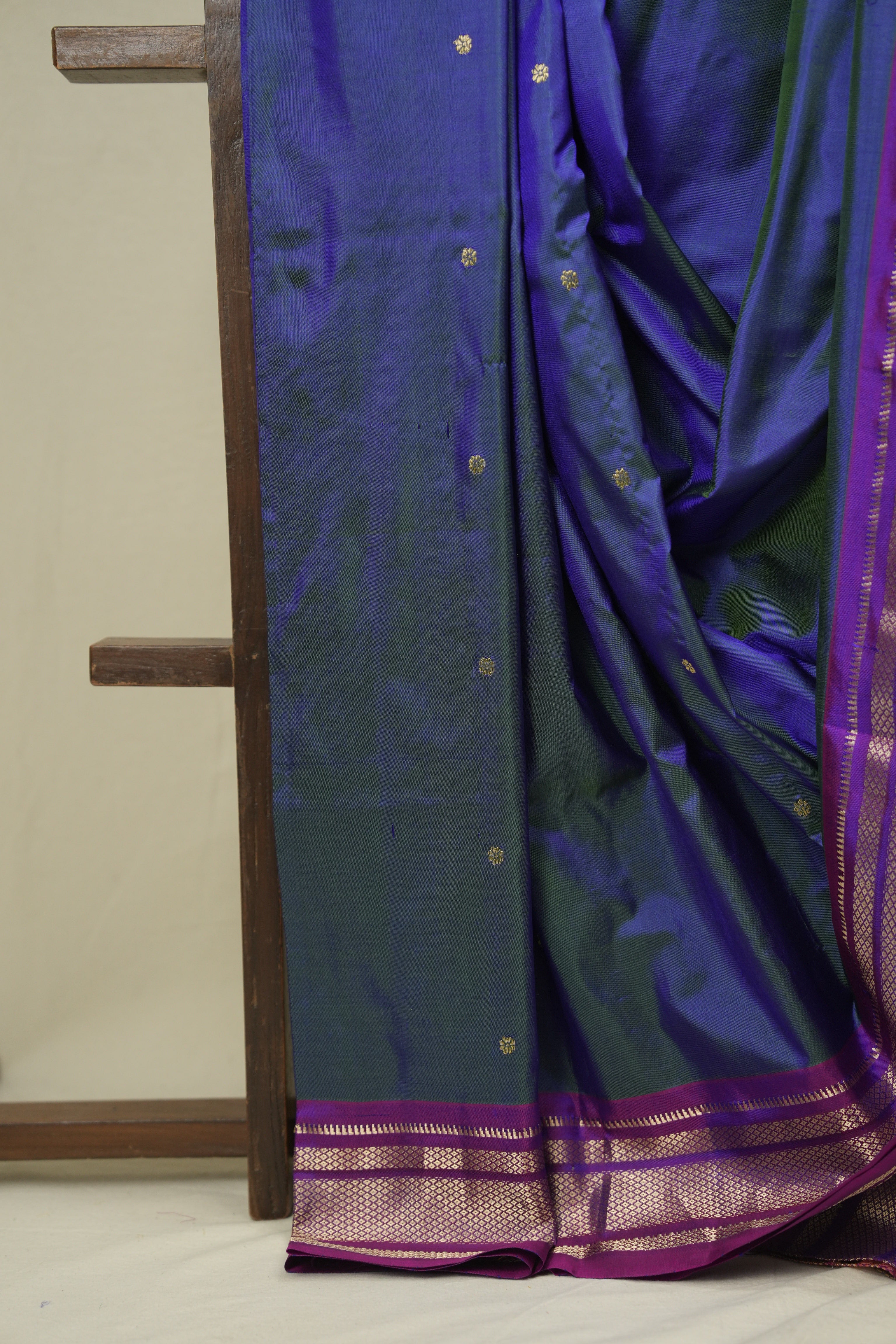 Two Tone Blue Silk Paithani Saree - SRTTBSPS800