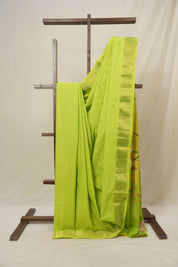 Neon Green Cotton Paithani Saree - SRNGCPS713