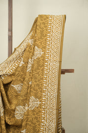 Olive Brown HBP Cotton Saree - SROBCS3626