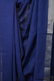 Blue Plain Cotton Mangalgiri Saree - SRBPCMS52