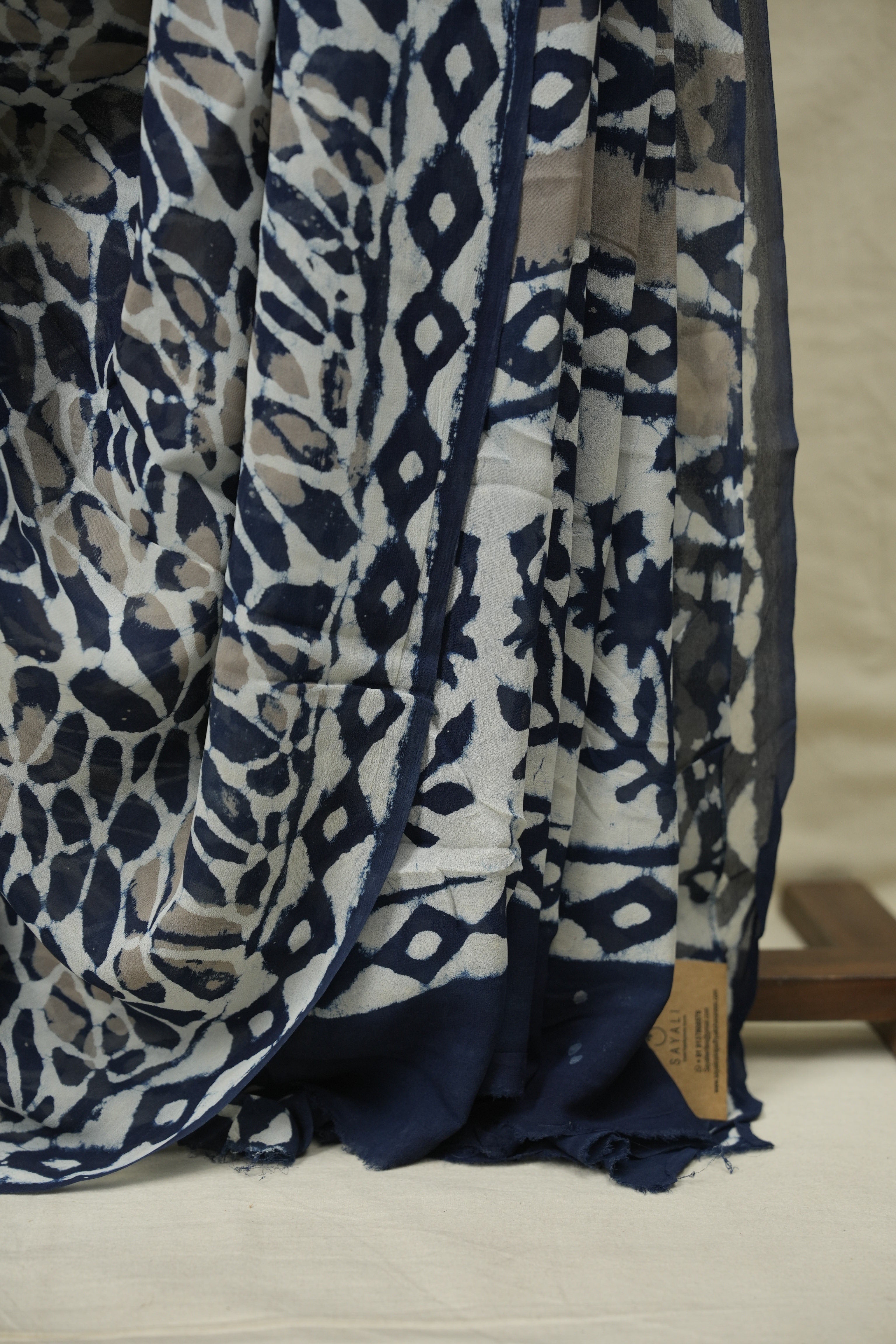 Blue HBP Georgette Saree - SRBHGS75