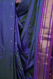 Two Tone Blue Silk Paithani Saree - SRTTBSPS800