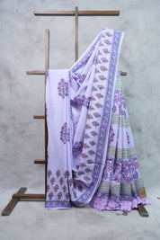 Lilac HBP Cotton Saree - SRLCS1928