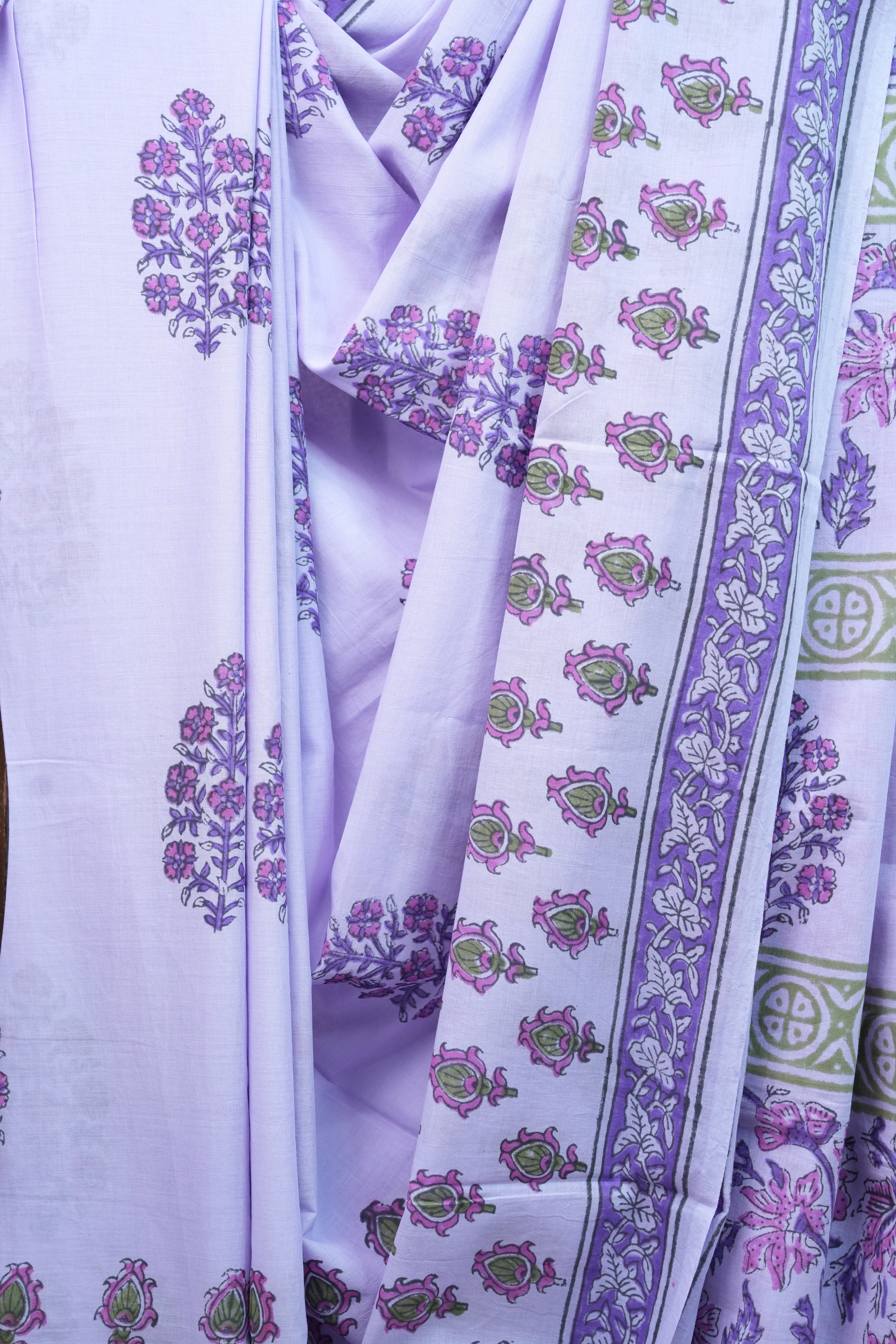 Lilac HBP Cotton Saree - SRLCS1928