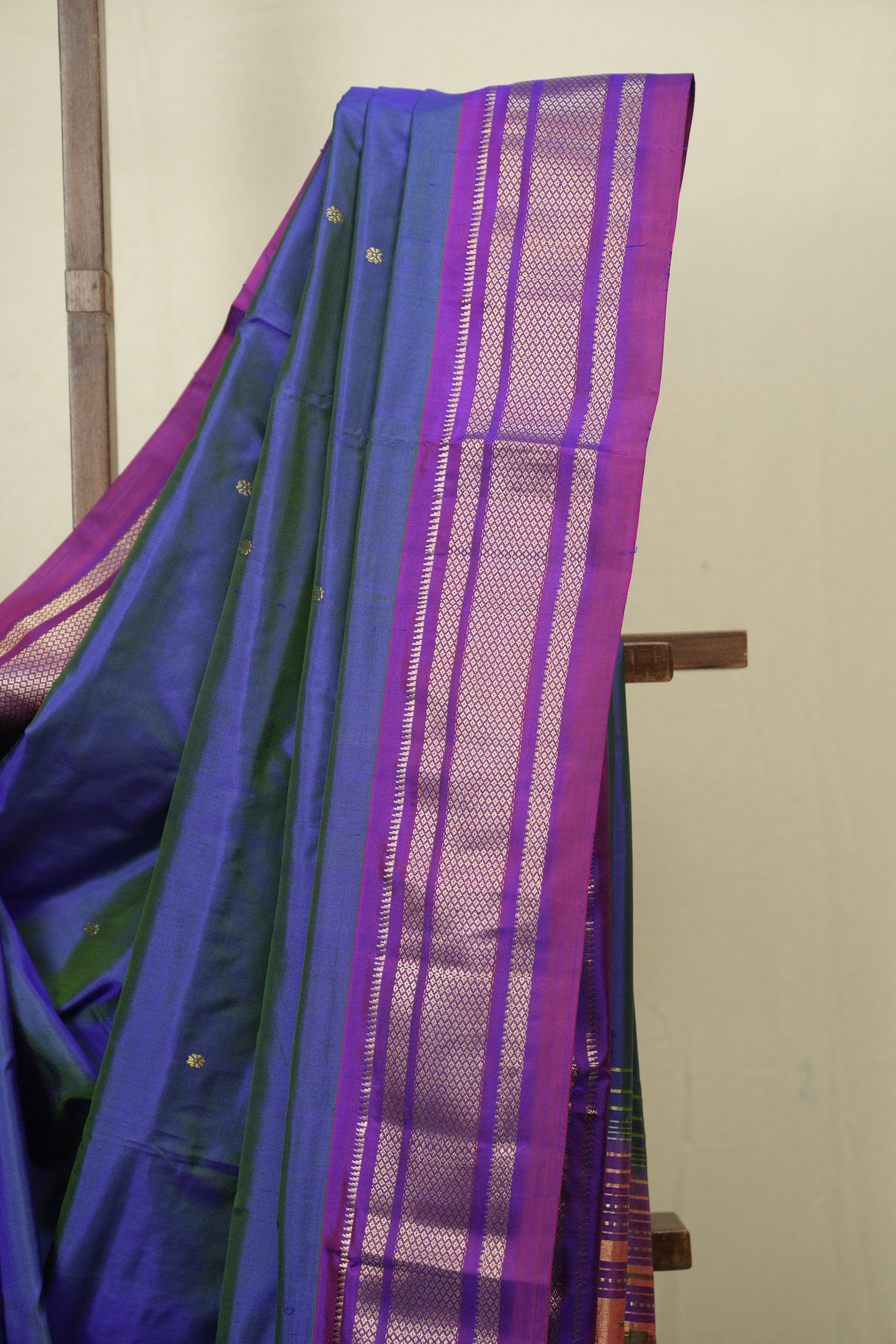 Two Tone Blue Silk Paithani Saree - SRTTBSPS800