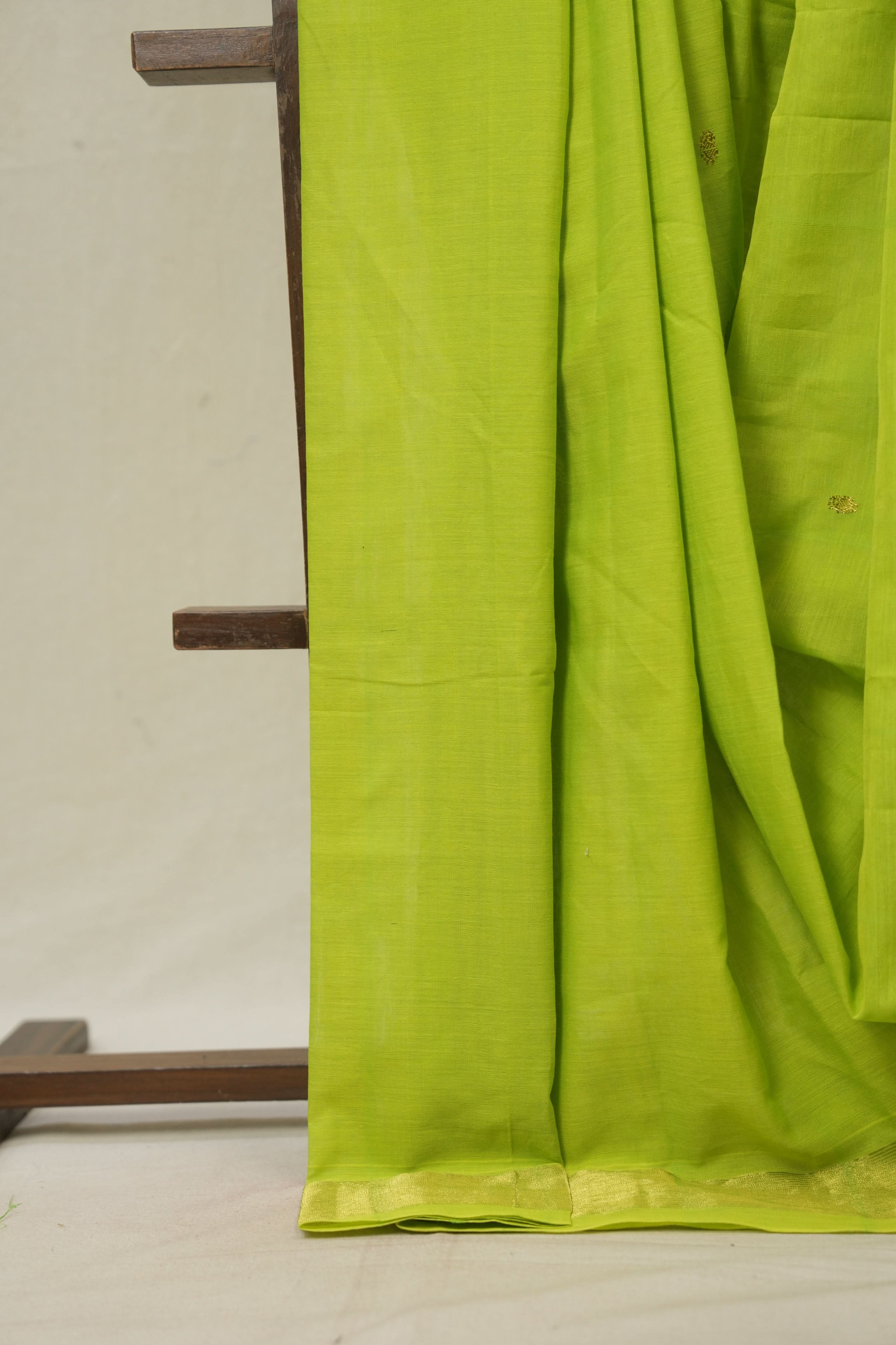 Neon Green Cotton Paithani Saree - SRNGCPS713