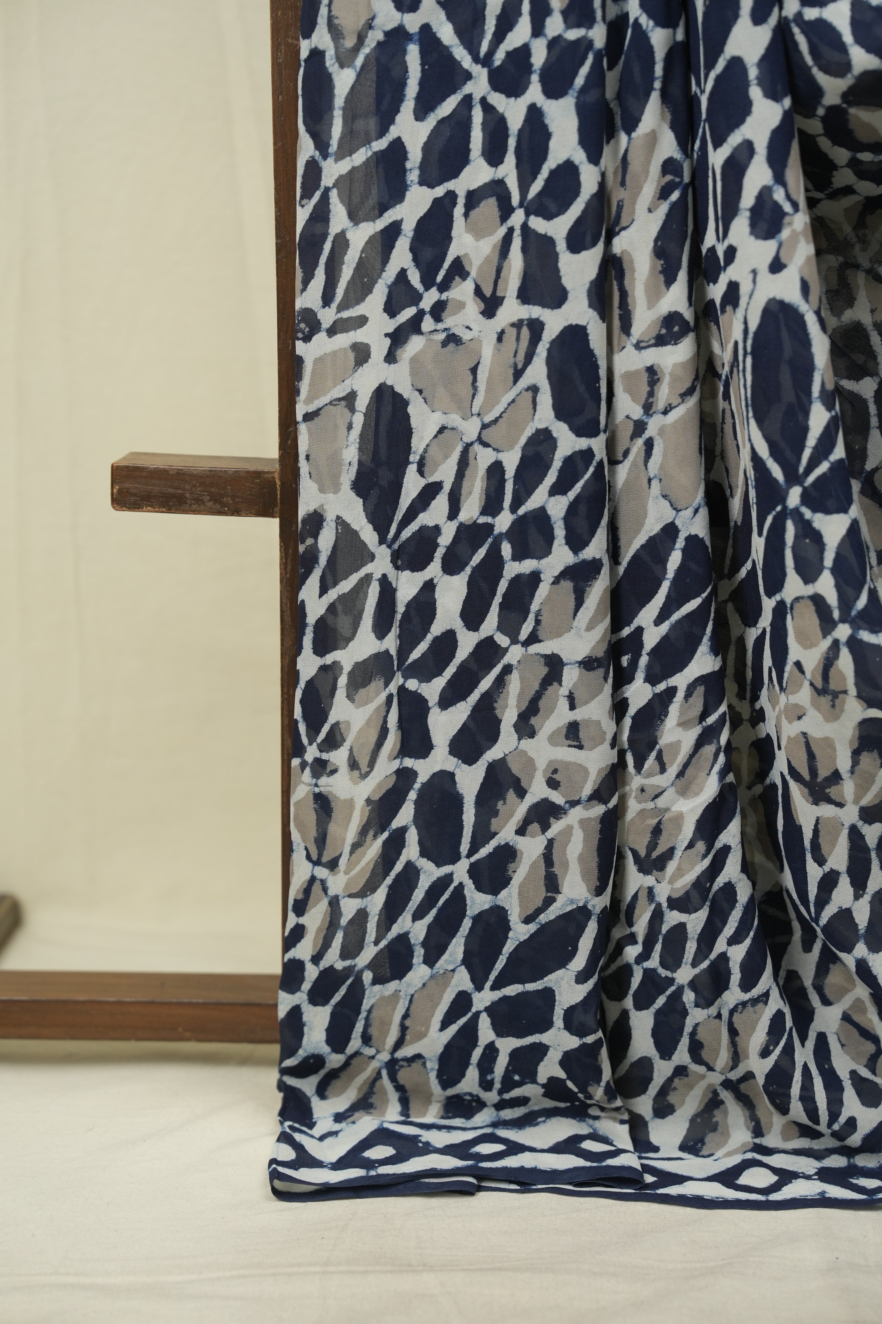 Blue HBP Georgette Saree - SRBHGS75
