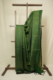 Green Raw Silk Saree - SRGRSS1036