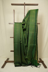 Green Raw Silk Saree - SRGRSS1036