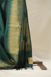 Green Raw Silk Saree - SRGRSS936