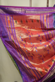 Two Tone Blue Silk Paithani Saree - SRTTBSPS800