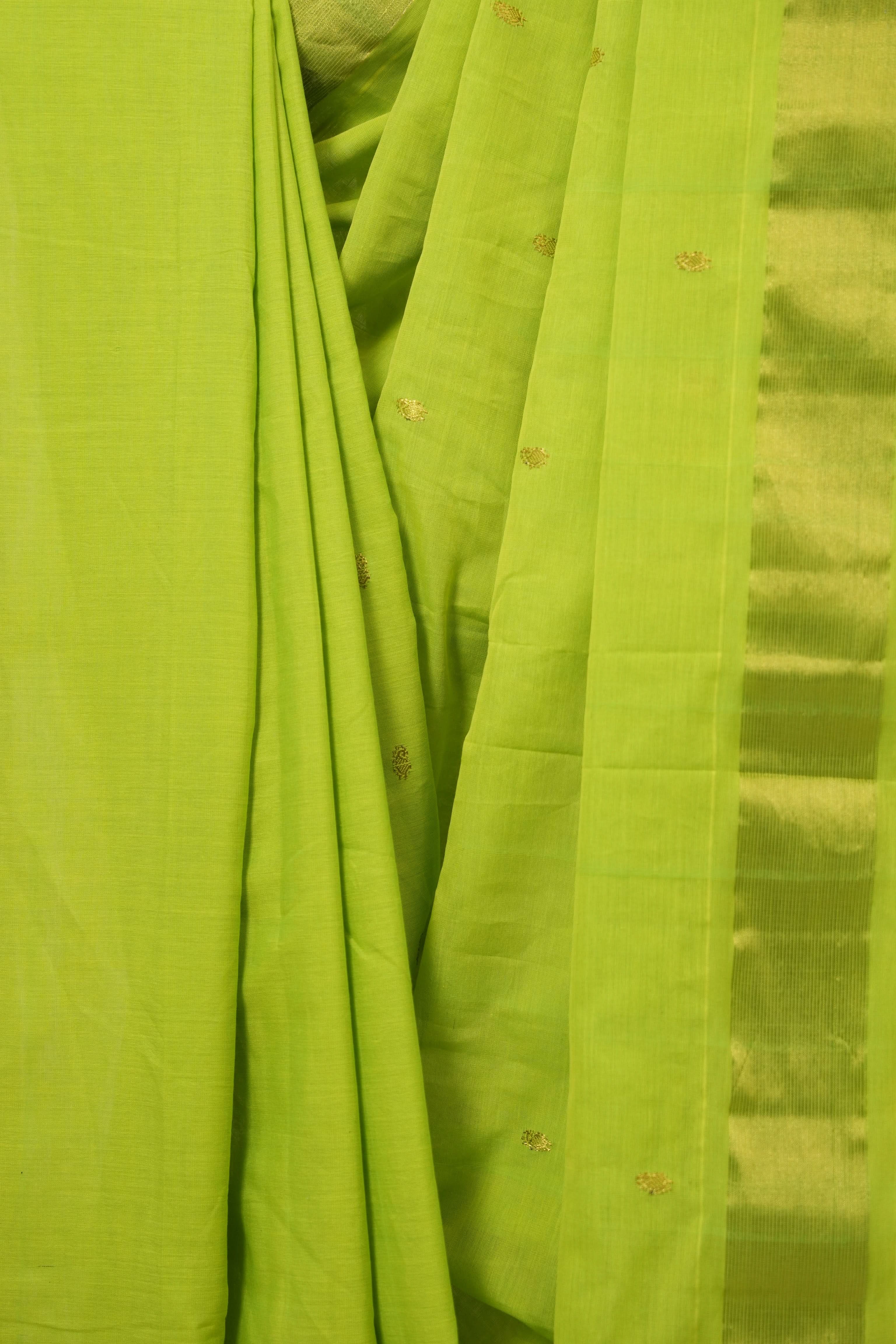 Neon Green Cotton Paithani Saree - SRNGCPS713