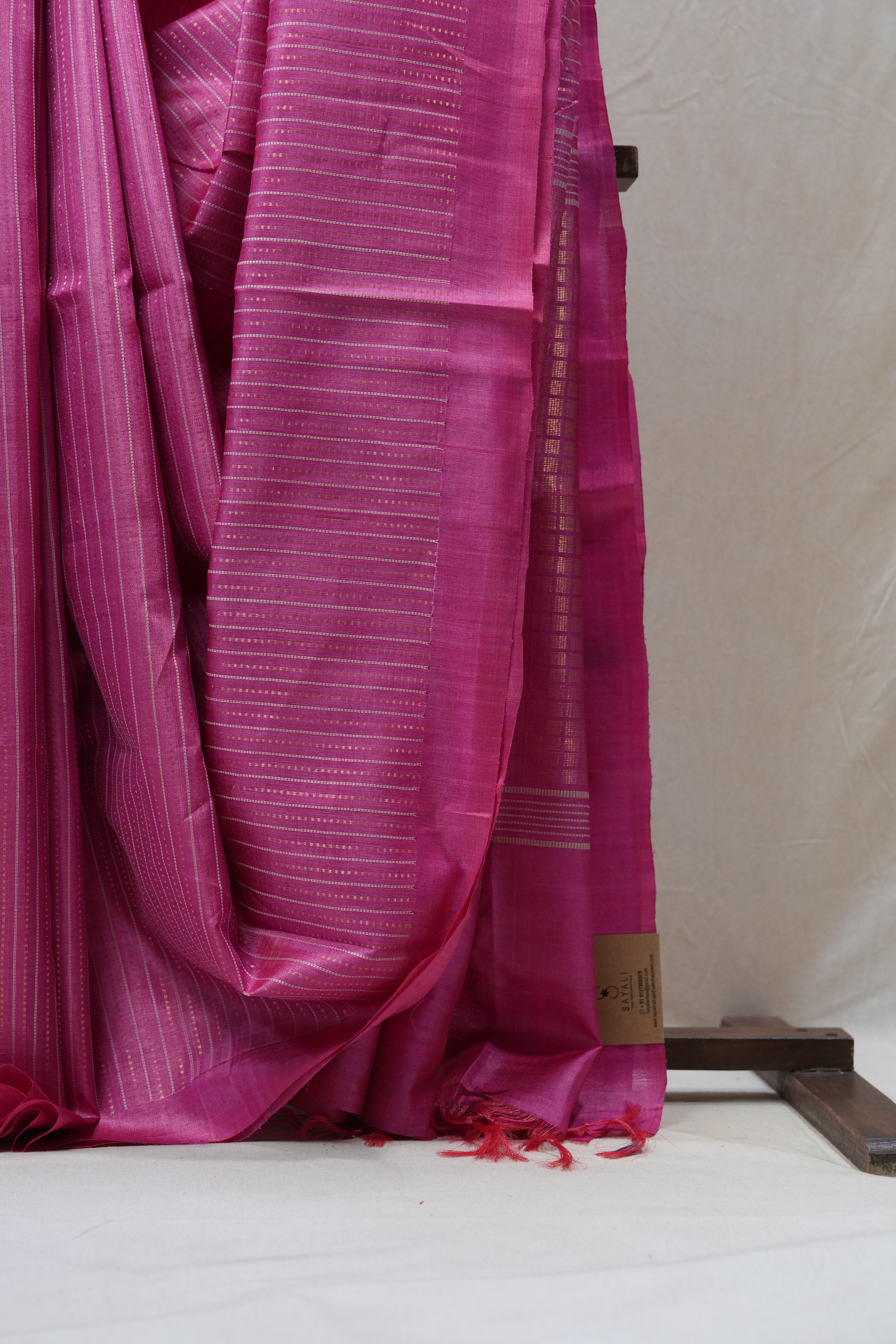 Pink Tussar Silk Saree - SRPTSS1484