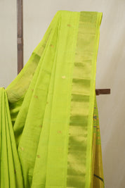 Neon Green Cotton Paithani Saree - SRNGCPS713