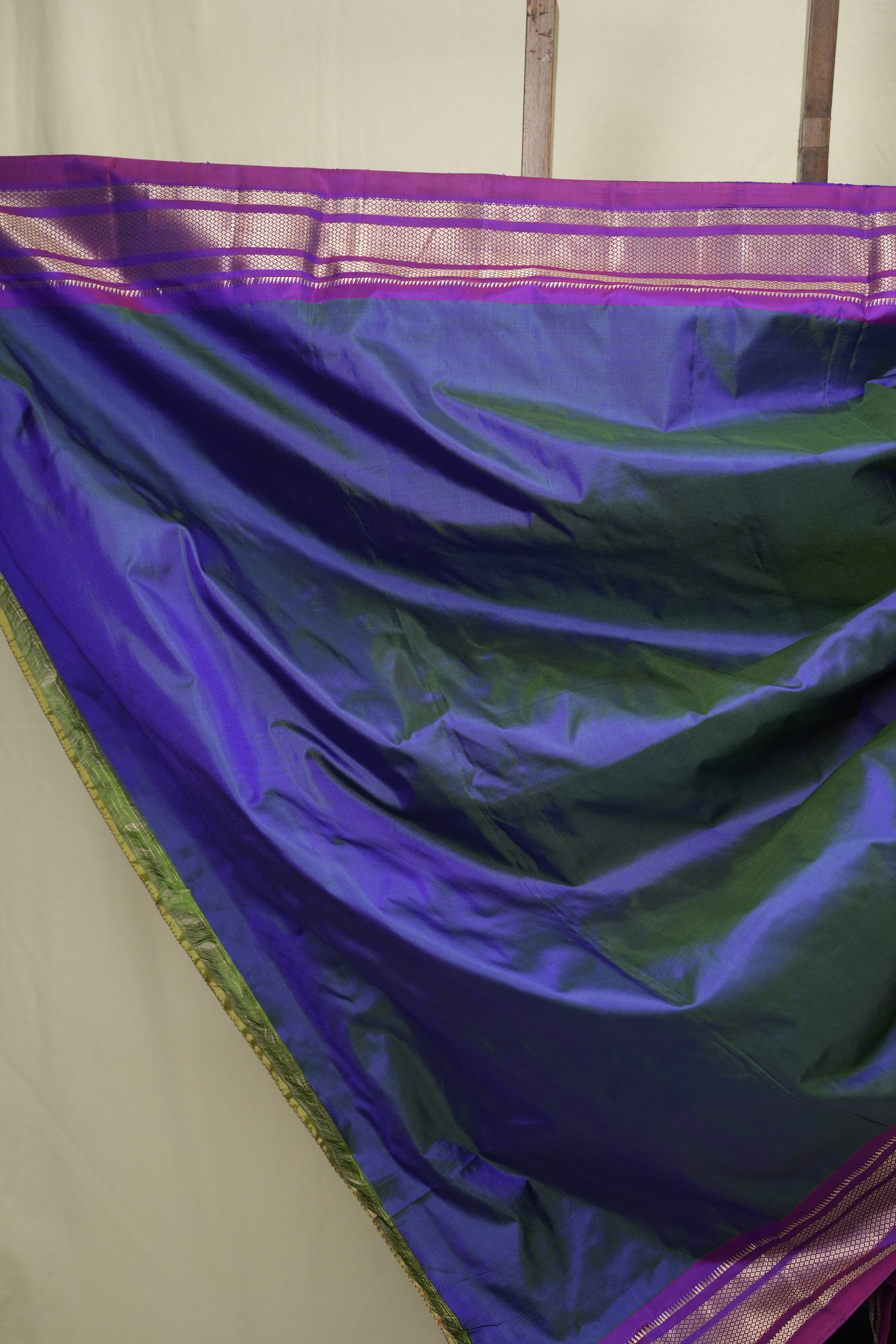 Two Tone Blue Silk Paithani Saree - SRTTBSPS800