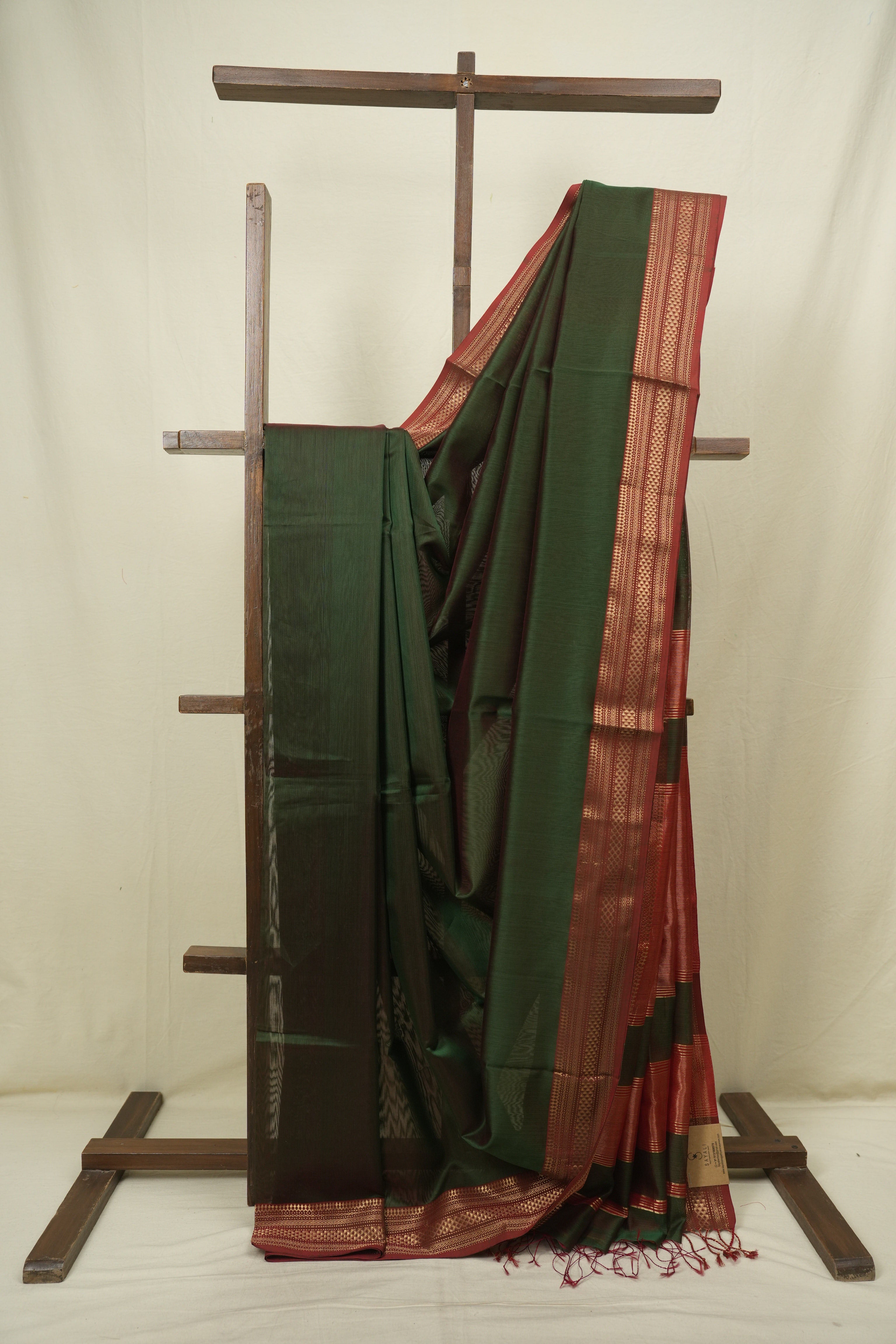 Green Maheshwari Saree- SRGMS1358